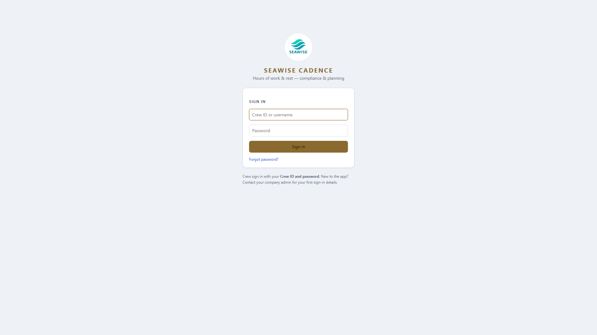 Sign in — secure, role-based access