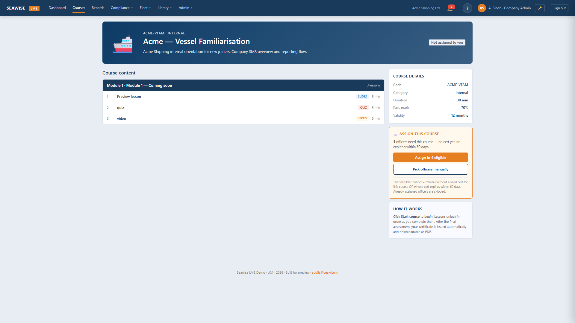 Course / module detail